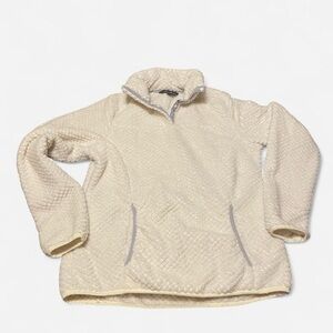 Eddie Bauer Cream Textured Fleece Pullover
